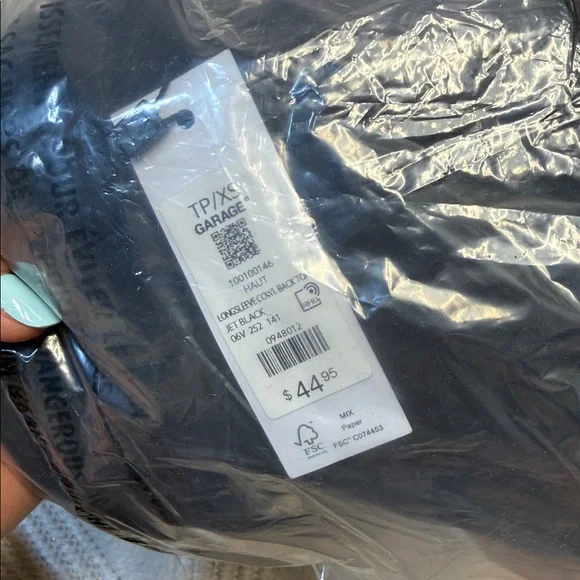 GARAGE - Long Sleeve Cowl Back Top in Black - Picture 3 of 6